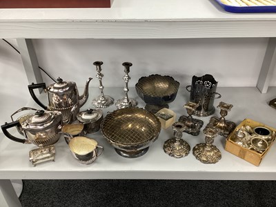 Lot 266 - A Plated Five Piece Tea Set, including tea and...