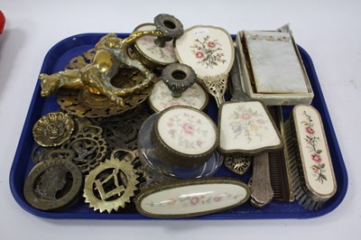 Lot 1388 - Brassware and vanity items, including quantity...