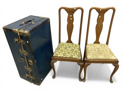 Lot 1475 - 'Victor Wardrobe Luggage' Blue Trunk with...