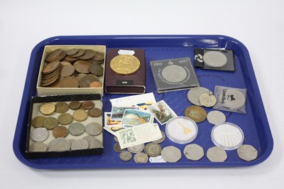 Lot 1356 - Collection of coins, medals and stamps,...