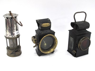 Lot 1445 - Vintage lanterns, comprising a brass and...