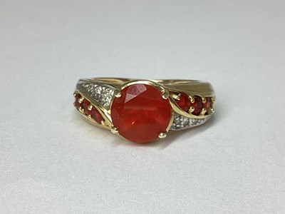 Lot 26 - QVC Modern 9ct Gold Dress Ring, circular claw...
