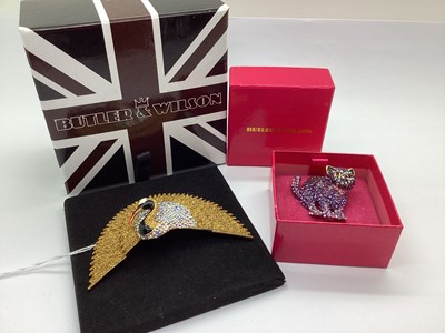 Lot 243 - Butler & Wilson; A Large Gold Glitter Stylised...