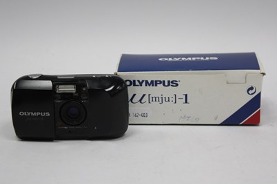 Lot 1133 - Olympus Mju-1 35mm Compact Film Camera, black,...