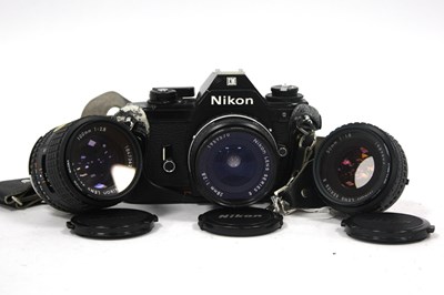 Lot 1070 - Nikon EM 35mm SLR Film Camera with attached...