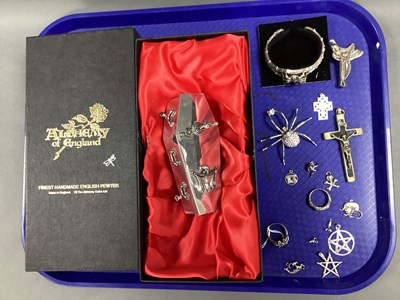 Lot 222 - Alchemy of England Pewter Coffin Trinket Box,...