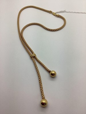 Lot 84 - A Modern Popcorn Link Ball Drop Necklace,...