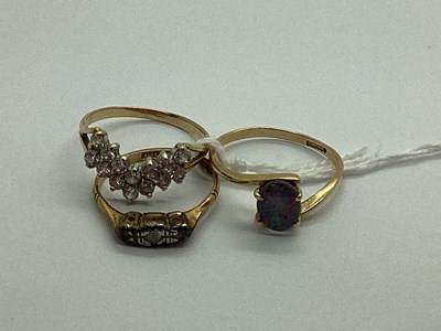 Lot 34 - A Dainty 9ct Gold Opal Single Stone Dress Ring,...