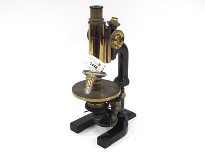 Lot 1446 - C. Reichert, Wien Microscope, in brass and...