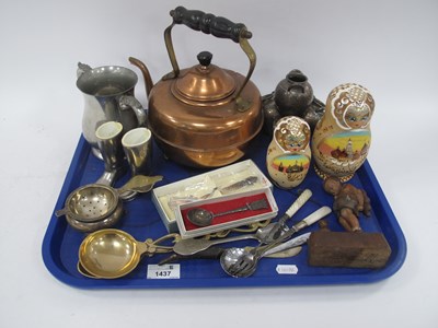 Lot 1437 - Cooper Kettle, beaten plated posy, 12cm high,...