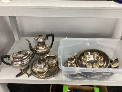 Lot 256 - Silver Plated Brass Model Spitfire, together...