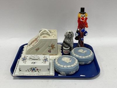 Lot 1292 - Glass Murano Clown, 26cm high. Shelly butter...