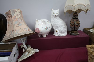 Lot 1400 - Spanish (Repaired) & Oriental Table Lamps,...