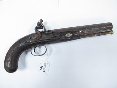 Lot 790 - 19th Century Flintlock pistol with octagonal...