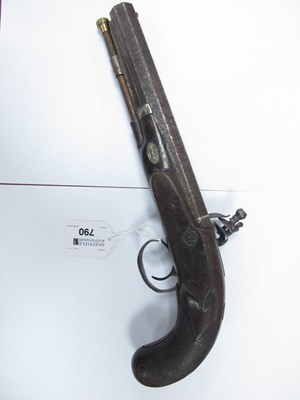 Lot 790 - 19th Century Flintlock pistol with octagonal...