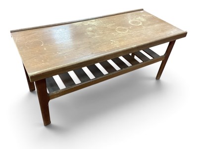 Lot 1588 - Teak Coffee Table, circa 1970s with protuding...