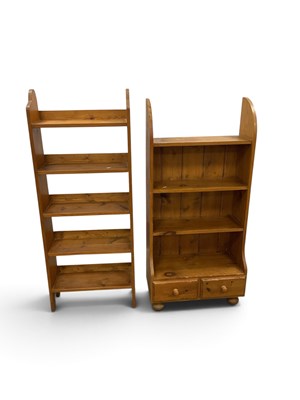 Lot 1545 - Pine Slender Bookcase, 135cm high, 53.5cm wide,...