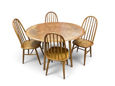 Lot 1570 - Priory Mid Century Light Oak Drop-Leaf Dining...
