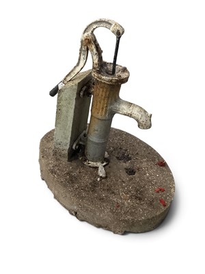 Lot 1537 - Cast-iron Water Pump on oval concrete plinth.
