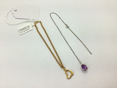 Lot 118 - A Modern Dainty Single Stone Pendant, stamped "...