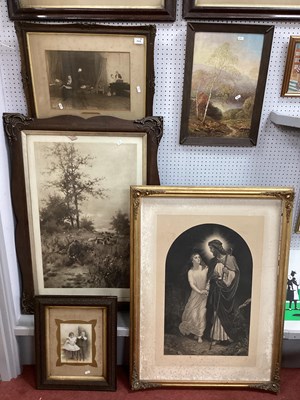 Lot 1510 - Sepia Print in Oak Frames 102cm x 72cm,...