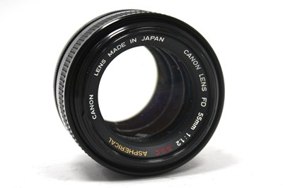 Lot 1152 - Canon FD 55mm f/1.2 S.S.C. Aspherical Lens,...