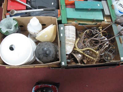 Lot 1223 - Vintage lighting components and shades,...