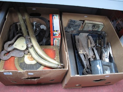 Lot 1210 - Collectables, including a pair of solid brass...