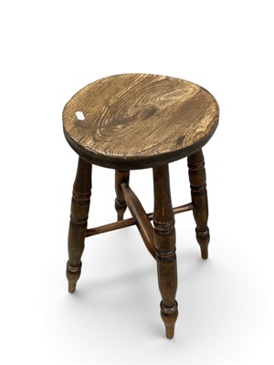 Lot 1593 - XIX Century Elm Boston Stool.