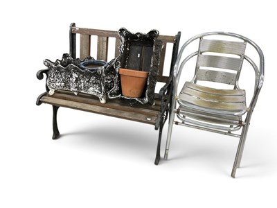 Lot 1535 - Garden furniture and planters, including a...