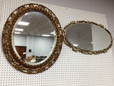Lot 1514a - Gilt Wooden Framed Oval Bevelled Wall Mirror,...