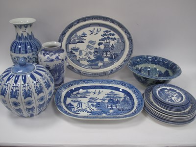 Lot 1284 - Blue and White Ceramics, including Willow...