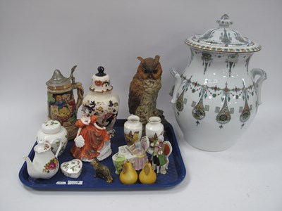 Lot 1280 - Mason's Mandalay Lidded Vase, bisque owl,...