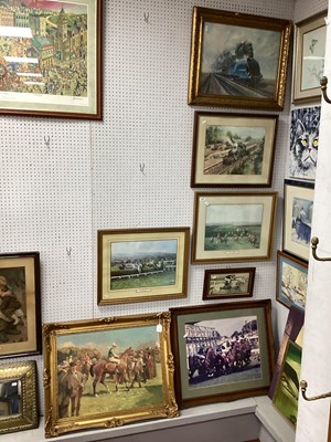 Lot 1502 - Prints - horse racing and railway, including A....