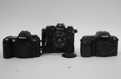 Lot 1082 - Nikon EM 35mm SLR Film Camera with attached...