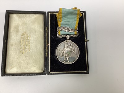 Lot 627 - British Crimea Medal, unnamed, with Sebastopol...