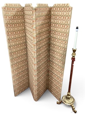 Lot 1582 - A Four-fold Upholsted Screen together with a...