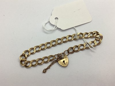 Lot 70 - A Double Flat Link Bracelet, to heart shape...