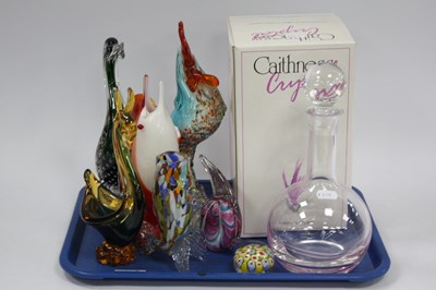 Lot 1304 - Decorative art glass, including boxed...