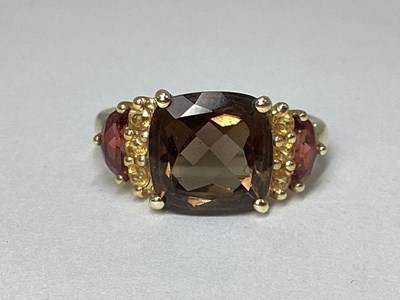 Lot 46 - QVC; A 9ct Gold Claw Set Dress Ring, the...