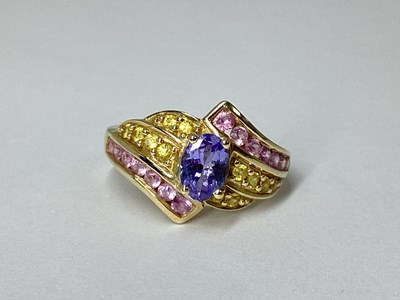 Lot 43 - QVC; A 9ct Gold Colourful Stone Set Dress Ring,...
