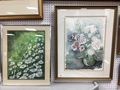 Lot 1496 - Elizabeth Foster, 'Chrysanthemums' watercolour,...