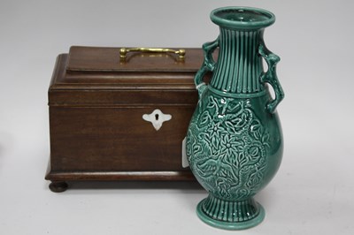 Lot 1387 - Early XIX Century Mahogany Tea Caddy, top with...