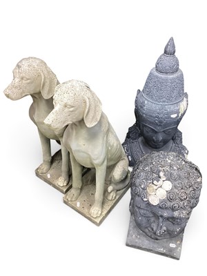 Lot 1538 - Pair of Fibre Glass Sitting Dogs, 70cm,...