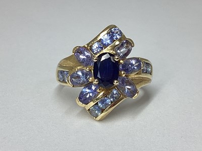 Lot 53 - QVC; A Large 9ct Gold Stone Set Cluster Ring,...