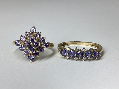 Lot 59 - QVC; A 9ct Gold Claw Set Cluster Ring, of...