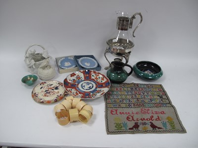 Lot 1282 - Collectables, including an 1886 needlework...