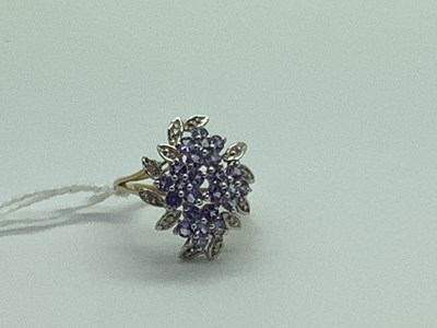 Lot 56 - QVC; A Large 9ct Gold Cluster Ring, of multi...