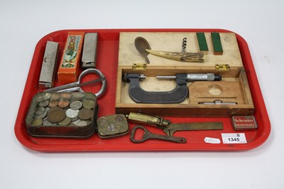 Lot 1345 - Coinage, coin holder, harmonica, Shardlow...