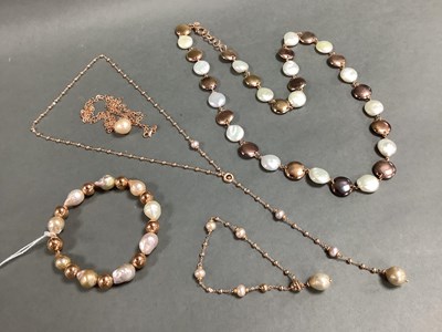 Lot 217 - Honora Bronze and Coin Pearl Necklace,...